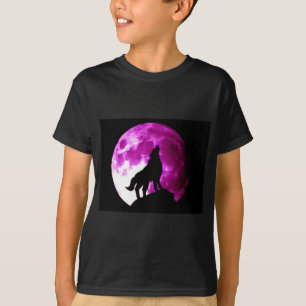 Camiseta Wolf Howling na Lua