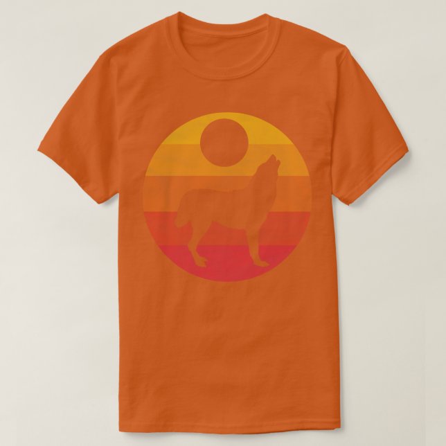 Camiseta Wolf Howling na Lua (Frente do Design)