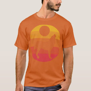 Camiseta Wolf Howling na Lua
