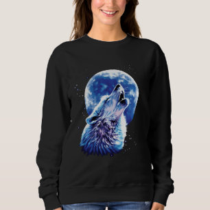 Camiseta Wolf Howling Na Lua Ama Lobos Molhados Em Água
