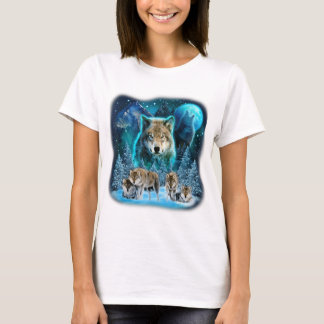 Camiseta Wolf Howling Na Lua Lobos Animais Selvagens Wolfp