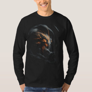 Camiseta Wolf Howling Na Lua, Lobos Legal Fantasy Design