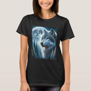 Camiseta Wolf Icy Moon Galaxy Caçando Cinzas Terrestres Wol