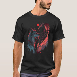 Camiseta Wolf Love Animal Graphic for Men Women Boys Girls