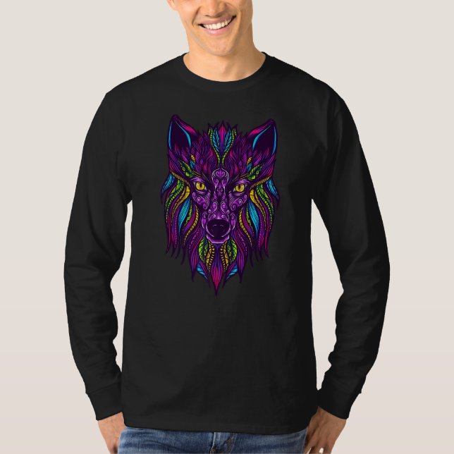 Camiseta Wolf Love Wolves Tribal Tattoo Wolf (Frente)