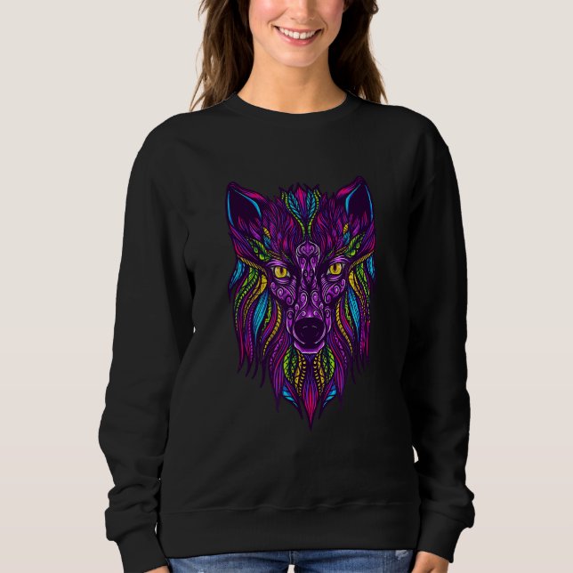 Camiseta Wolf Love Wolves Tribal Tattoo Wolf Design (Frente)