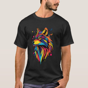 Camiseta Wolf Lovers Pop Color Design
