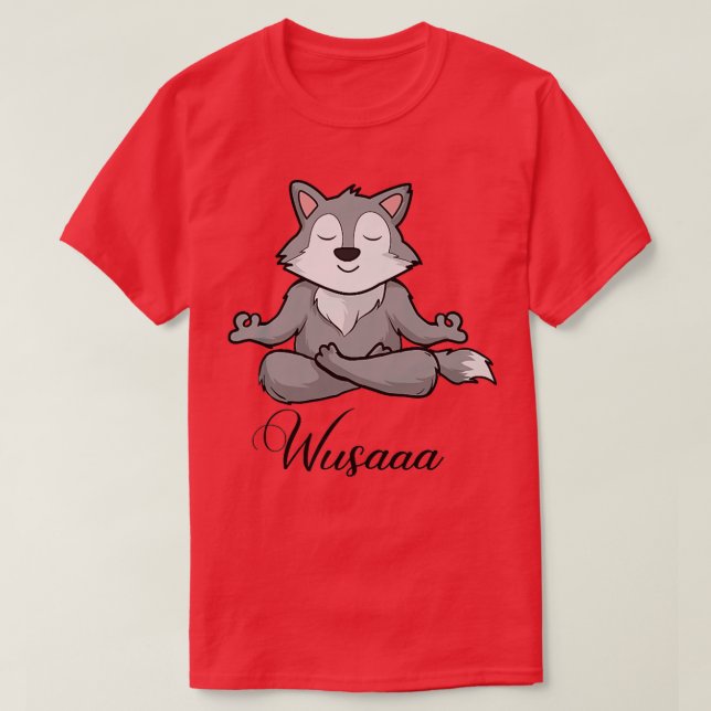 Camiseta Wolf meditation sunflower Breathe Deep wusaaa calm (Frente do Design)