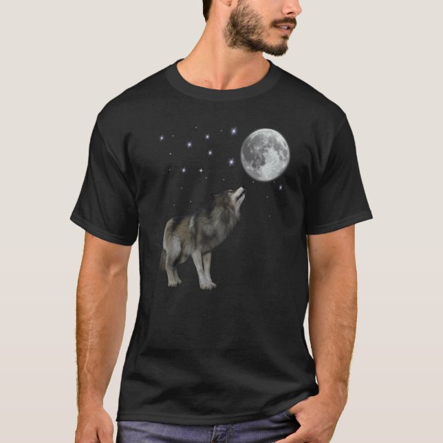 Camiseta Wolf Moon Quote Wolf  Girl And Dead Moon Costume (Frente)