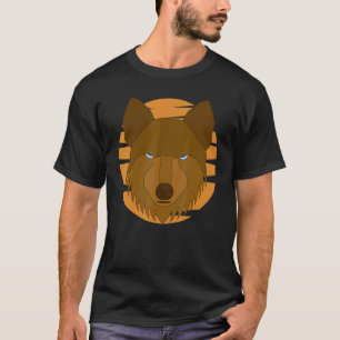 Camiseta Wolf Motif Predator Face Wolfs