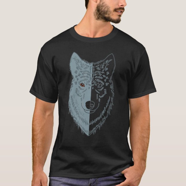 Camiseta Wolf Motif Predator Face Wolfs 1 (Frente)