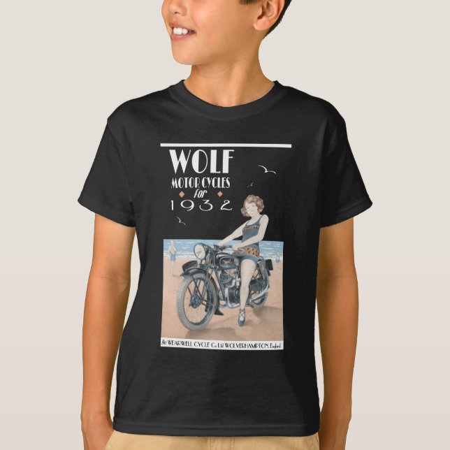 Camiseta Wolf Motorcycle Poster (Frente)