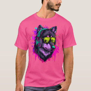 Camiseta Wolf Music Dj Wolf Lover Fones de ouvido Música Da