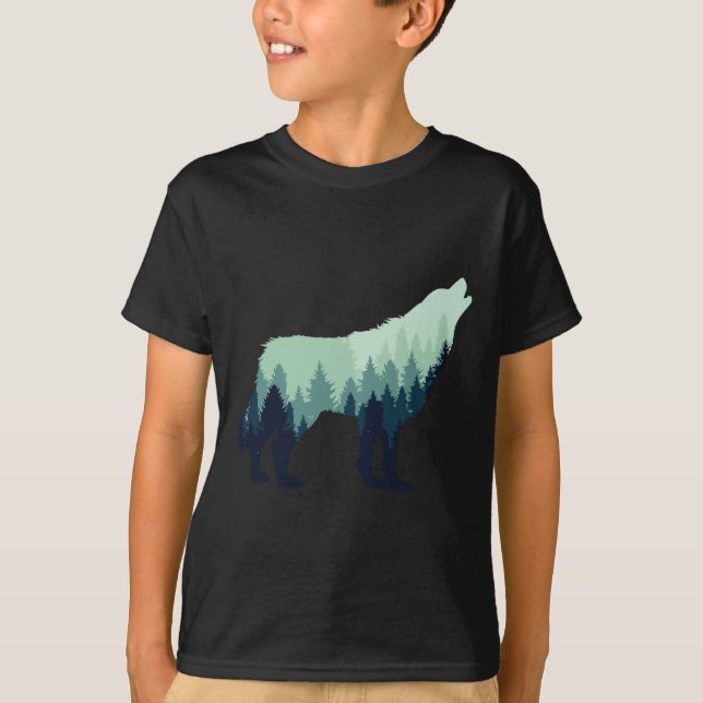 Camiseta Wolf Nature Outdoor Forest Camping Hift (Frente)