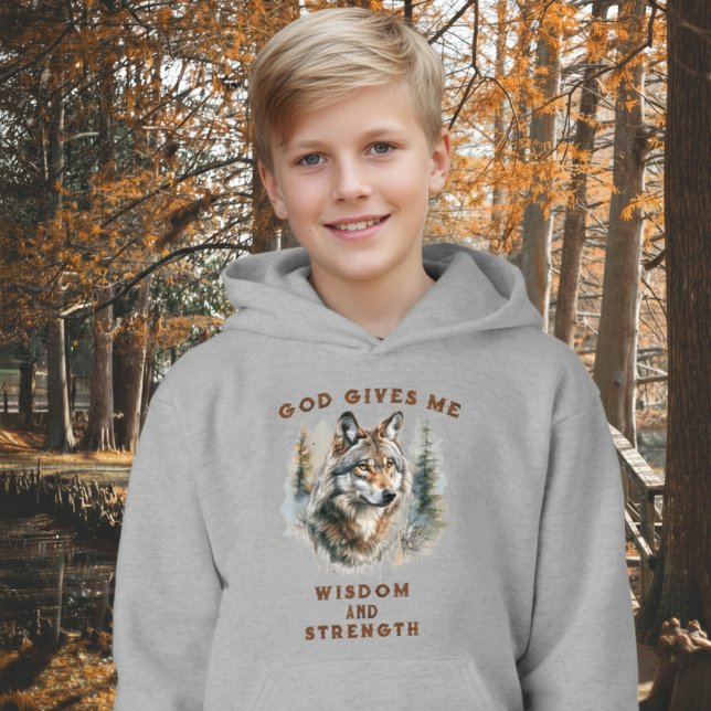 Camiseta Wolf of Strength Christian Kid (Criador carregado)