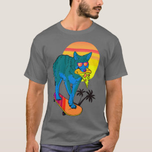 Camiseta Wolf Pizza E Skateboard