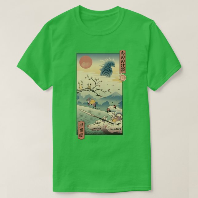 Camiseta Wolf Princess Ukiyo e (Frente do Design)