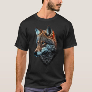 Camiseta Wolf Retrait Blue Eyes Animal Print Art Wolf
