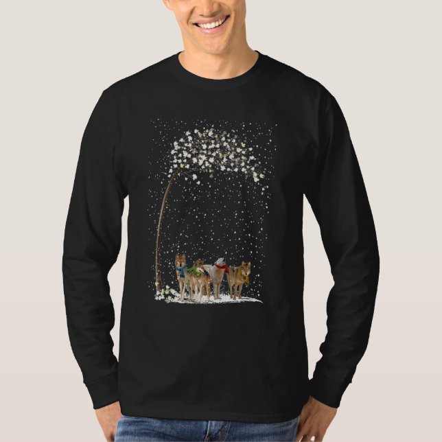 Camiseta Wolf Scarf Winter Christmas Tree Xmas Snowy (Frente)