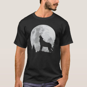 Camiseta Wolf Shirt Full Moon Forest Howling Nature Hunting