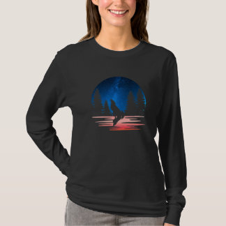 Camiseta Wolf Silhouette Animal With Forest Cute Wolf
