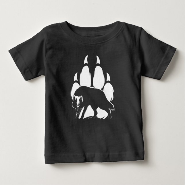 Camiseta Wolf Silhouette e Pegada (Frente)