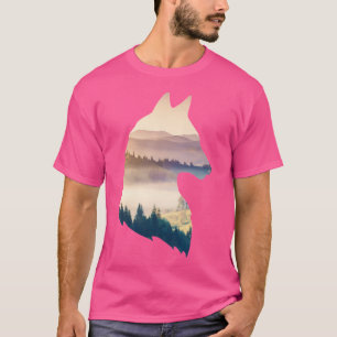 Camiseta Wolf Silhouette Misty Mountain Baseball Capa