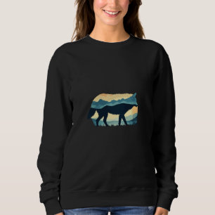 Camiseta Wolf Silhouette Mountain Landscape Nature