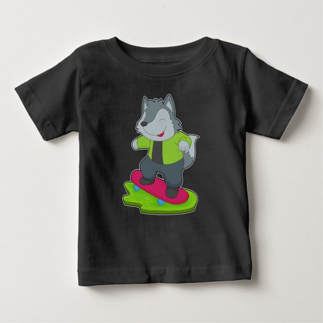 Camiseta Wolf Skater Skateboard (Frente)