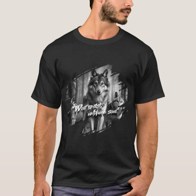 Camiseta "Wolf spirit, untamed soul" (Frente)