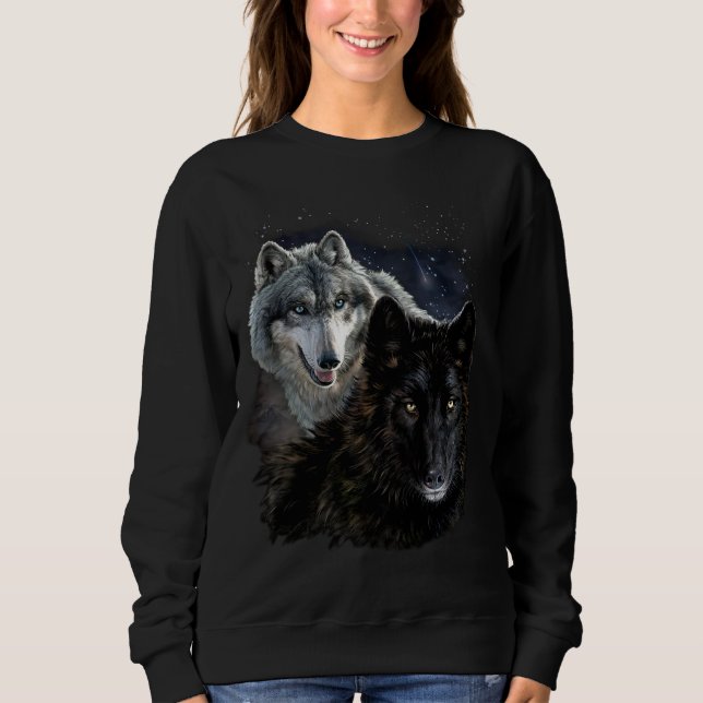 Camiseta Wolf Star Wolves Wild Moon Stars Loyal Cinza Wolf (Frente)
