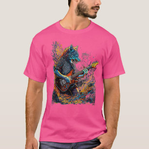 Camiseta Wolf tocando violão elétrico