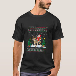 Camiseta Wolf Ugly Christmas Sweater Funny Santa Claus Ridi
