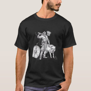 Camiseta Wolf Viking Norse Odin Nordic Valhalla Fenrir Mito