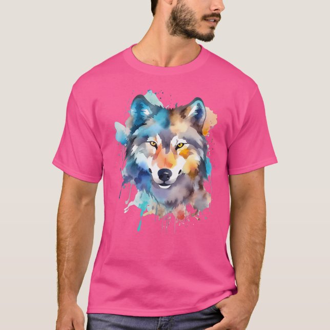 Camiseta Wolf Watercolor (Frente)