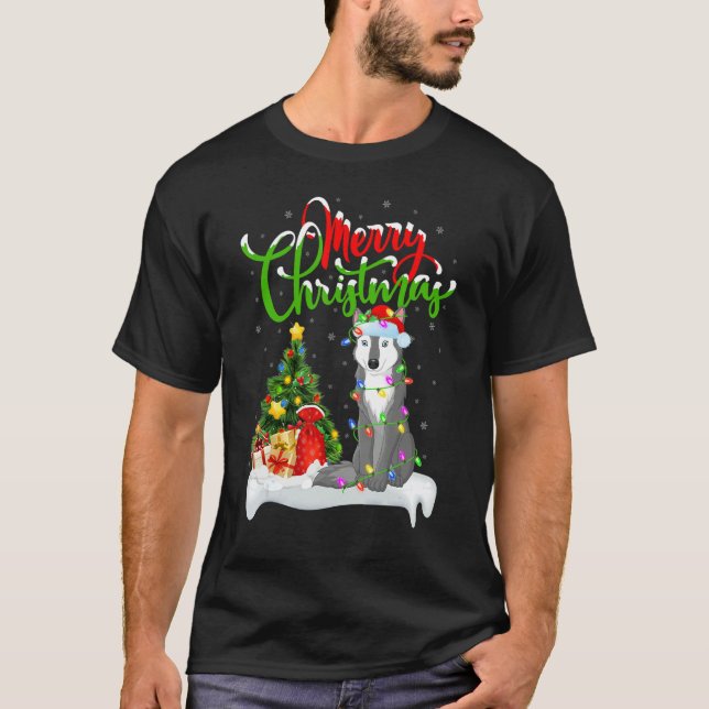 Camiseta Wolf   Xmas Decorations Santa Wolf Christmas (Frente)