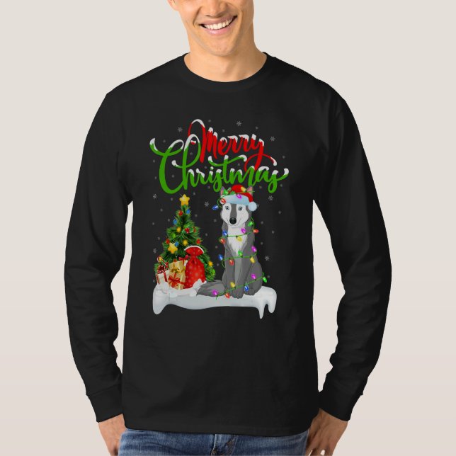 Camiseta Wolf   Xmas Decorations Santa Wolf Christmas (Frente)