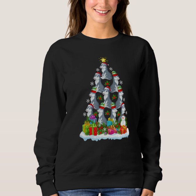 Camiseta Wolf  Xmas Holiday  Wolf Christmas Tree (Frente)