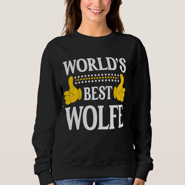 Camiseta Wolfe Surname Funny Team Family World's (Frente)