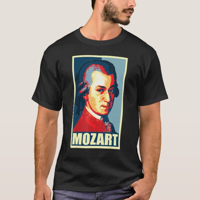 Camiseta Wolfgang Amadeus Mozart Pop Art (Frente)