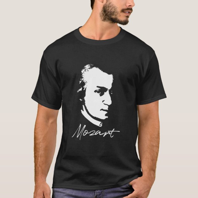 Camiseta Wolfgang Amadeus Mozart Retrait Composto Clássico (Frente)