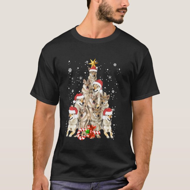 Camiseta Wolfs Tree Christmas Sweater Xmas Pet Animal Wolf (Frente)
