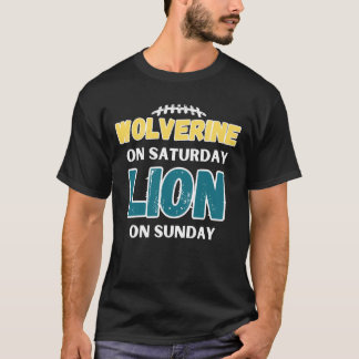 Camiseta Wolverine No Sábado Lion No Domingo Detroit