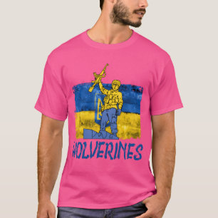 Camiseta Wolverines Apoiam a Ucrânia Ucrânia Wolverines ret