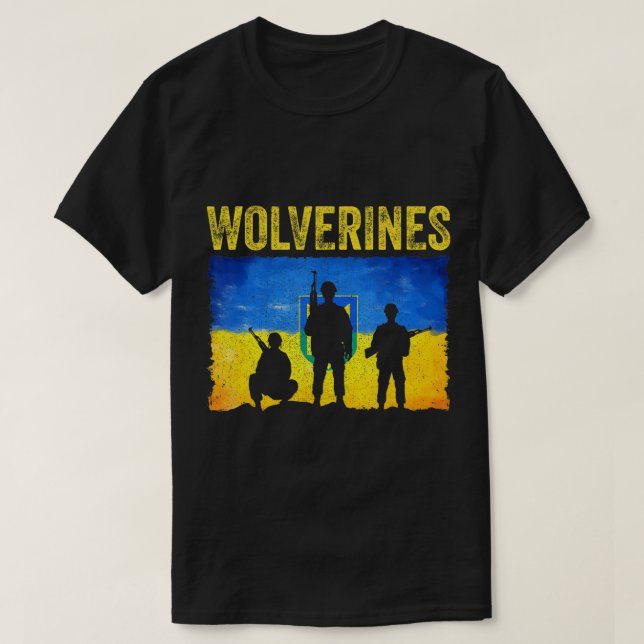 Camiseta Wolverines Support Ucrânia (Frente do Design)