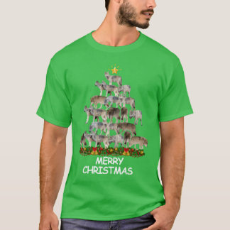 Camiseta Wolves Christmasree Felry Natal engraçado
