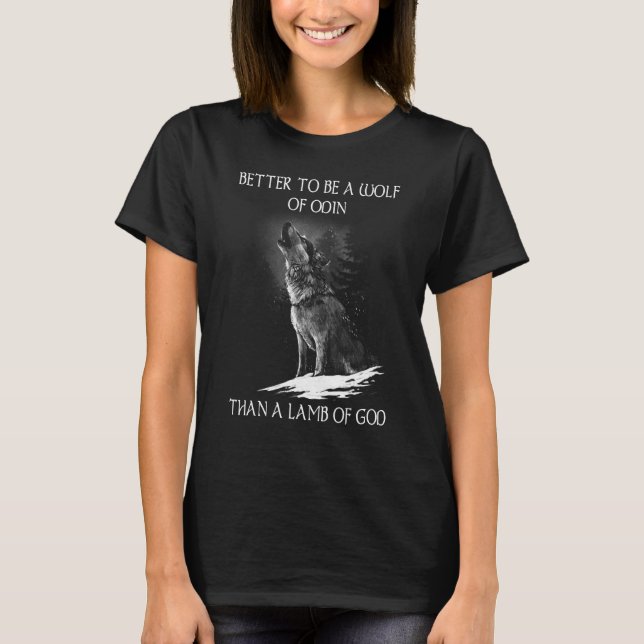 Camiseta Wolves de Odin Valhalla Shieldmaiden Melhor ser W (Frente)