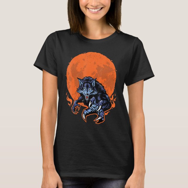 Camiseta Wolves Howling Na Lua - Lobos-Lobos Caçadores_1 (Frente)