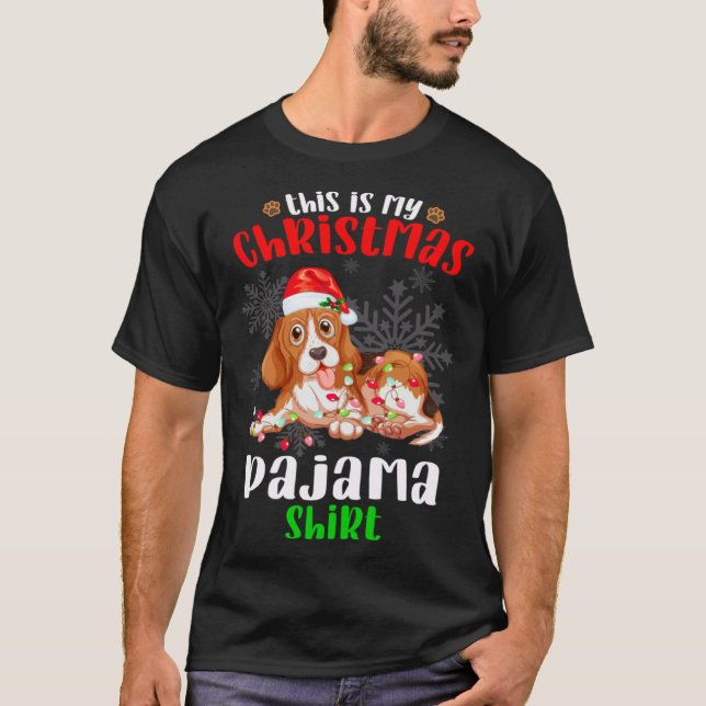 Camiseta Woman Christmas This Is My Pijama American Foxhoun (Frente)