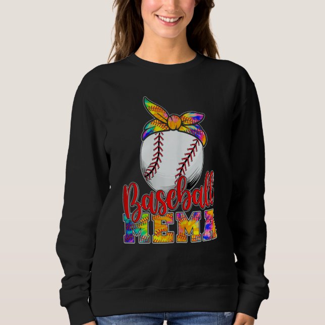 Camiseta Woman Family Baseball Mema Tie Dye Softball Game D (Frente)